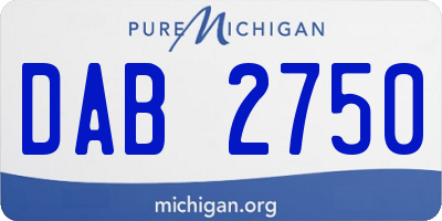 MI license plate DAB2750