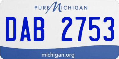 MI license plate DAB2753