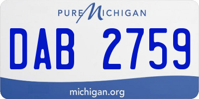 MI license plate DAB2759