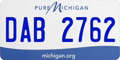 MI license plate DAB2762