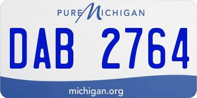 MI license plate DAB2764