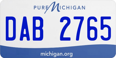 MI license plate DAB2765
