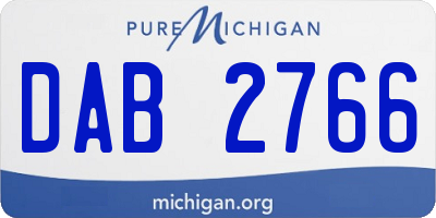 MI license plate DAB2766