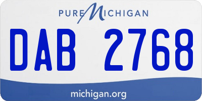 MI license plate DAB2768