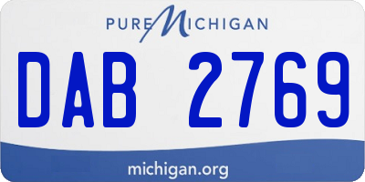 MI license plate DAB2769