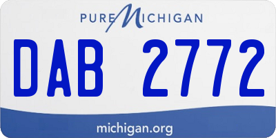 MI license plate DAB2772