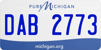 MI license plate DAB2773