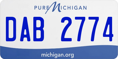 MI license plate DAB2774