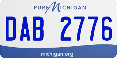 MI license plate DAB2776