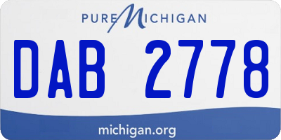 MI license plate DAB2778