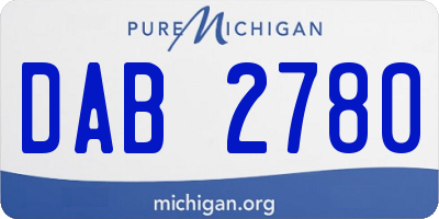 MI license plate DAB2780