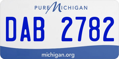MI license plate DAB2782