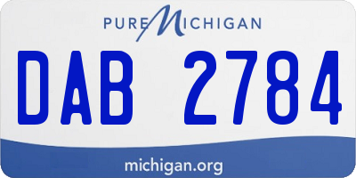 MI license plate DAB2784