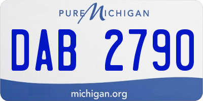 MI license plate DAB2790