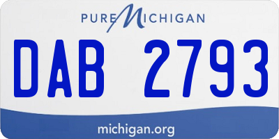 MI license plate DAB2793