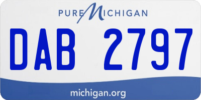 MI license plate DAB2797