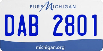 MI license plate DAB2801