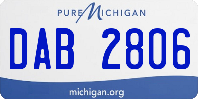 MI license plate DAB2806