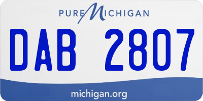 MI license plate DAB2807