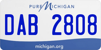 MI license plate DAB2808