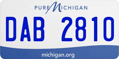 MI license plate DAB2810