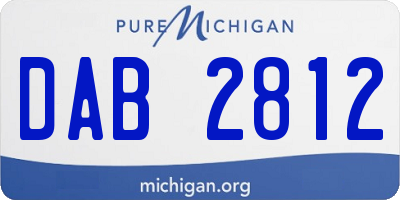MI license plate DAB2812