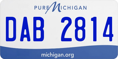 MI license plate DAB2814