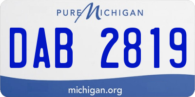 MI license plate DAB2819