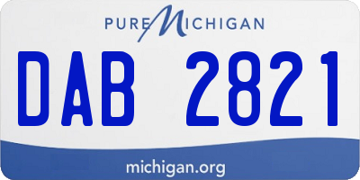 MI license plate DAB2821