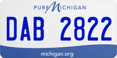 MI license plate DAB2822