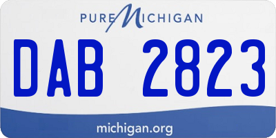 MI license plate DAB2823