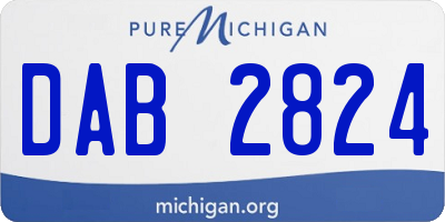 MI license plate DAB2824