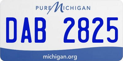 MI license plate DAB2825