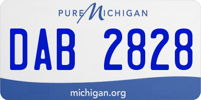 MI license plate DAB2828