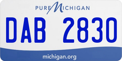 MI license plate DAB2830