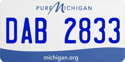 MI license plate DAB2833