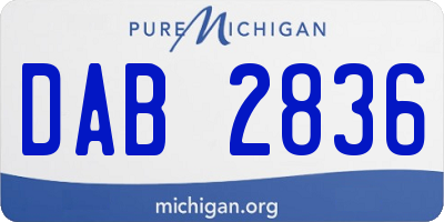 MI license plate DAB2836