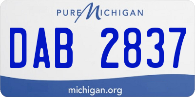 MI license plate DAB2837