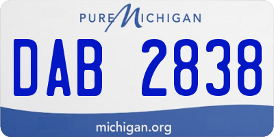MI license plate DAB2838
