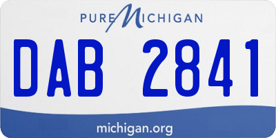 MI license plate DAB2841