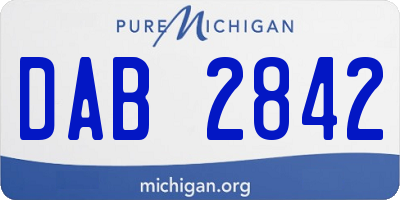 MI license plate DAB2842