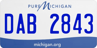 MI license plate DAB2843