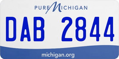 MI license plate DAB2844