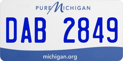 MI license plate DAB2849