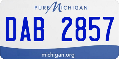 MI license plate DAB2857
