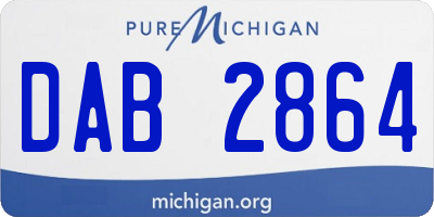 MI license plate DAB2864