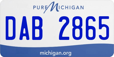 MI license plate DAB2865