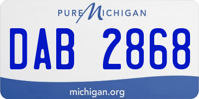 MI license plate DAB2868