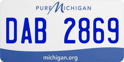 MI license plate DAB2869