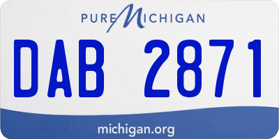 MI license plate DAB2871